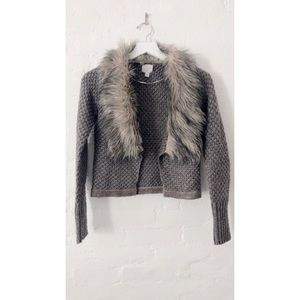 Anthropologie - John & Jenn Faux fur knit cardi